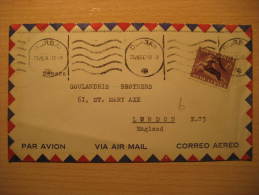 DURBAN 1954 To London GB UK England SOUTH AFRICA Air Mail Cover British Area Colonies - Lettres & Documents