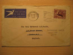 GRAHAMSTOWN 1955 To London GB UK England SOUTH AFRICA Air Mail Cover British Area Colonies - Lettres & Documents