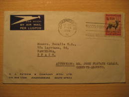 JOHANNESBURG 1959 To Barcelona Spain SOUTH AFRICA Air Mail Cover British Area Colonies - Lettres & Documents