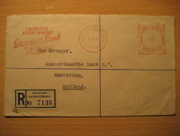 JOHANNESBURG 1961 To Amsterdam Holland Standard Bank Postage Paid SOUTH AFRICA Registered Cover British Area Colonies - Lettres & Documents