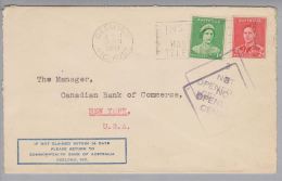 Australien 1941-01-17 Geelons Zensurbrief Nach New York - Cartas & Documentos