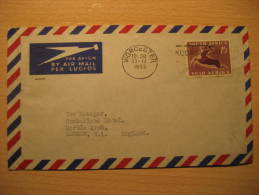 WORCESTER 1955 To London GB UK England SOUTH AFRICA Air Mail Cover British Area Colonies - Covers & Documents