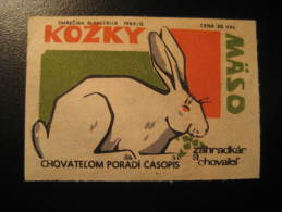 CZECHOSLOVAKIA CZECH Rabbit Rabbits Farm Agriculture Fauna Animal Poster Stamp Label Vignette Cinderella - Conejos