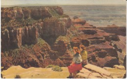 Grand Canyon Arizona, National Park, Union Pacific Railroad C1940s Vintage Linen Postcard - Grand Canyon