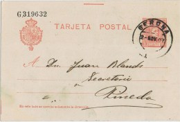 7420. Entero Postal GERONA 1907, Variedad Composicion, Num 45ca - 1850-1931