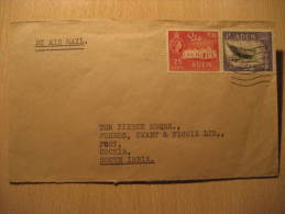 ADEN 1958 To Fort Cochin South India 2 Stamp On Cover GB British Colonies Bombay Air Mail - Aden (1854-1963)