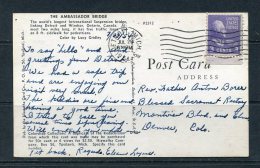 USA  1954 Postal Card  The Ambassador Bridge - Postal History