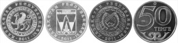 2011  Kazakhstan Kasachstan - Towns Cities Of Kazakhstan - 3 Coins - Aktobe, Ust'-Kamenogorsk, Karaganda - Kazajstán