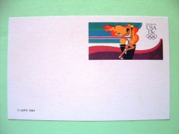 USA 1984 - Stationery Stamped Postal Card - Unused - 13c - Olympics Sports Torch Running - 1981-00