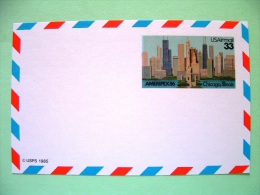 USA 1985 - Stationery Stamped Postal Card - Unused - 33c - AMERIPEX Chicago Illinois - Buildings - 1981-00