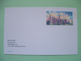 USA 1988 - Stationery Stamped Postal Card - Unused - 15c - Healy Hall Georgetown - Historic Preservation - 1981-00