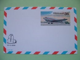 USA 1988 - Stationery Stamped Postal Card - Unused - 36c - Plane - Airm Mail Bag - 1981-00