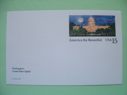 USA 1989 - Stationery Stamped Postal Card - Unused - 15c - America The Beautifull - Capitol - Washington - 1981-00