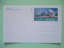 USA 1989 - Stationery Stamped View Postal Card - Unused - 15c - Jefferson Memorial Washington - 1981-00