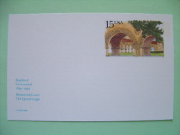 USA 1990 - Stationery Stamped Postal Card - Unused - 15c - Stanford Centennial - Memorial Court - 1981-00