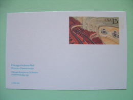 USA 1990 - Stationery Stamped Postal Card - Unused - 15c - Chicago - Orchestra Hall - Historic Preservation - 1981-00