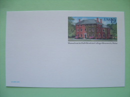 USA 1993 - Stationery Stamped Postal Card - Unused - 19c - Massachusetts Hall - Bowdoin College - Brunswick - 1981-00