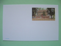 USA 1993 - Stationery Stamped Postal Card - Unused - 19c - Abraham Lincoln House - Springfield - Illinois - 1981-00