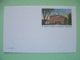 USA 1996 - Stationery Stamped Postal Card - Unused - 20c - Saint John College - Annapolis - Maryland - 1981-00