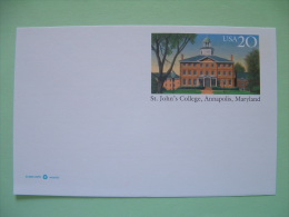 USA 1996 - Stationery Stamped Postal Card - Unused - 20c - Saint John College - Annapolis - Maryland - 1981-00