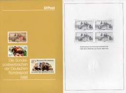 Jahrbuch 1986 Deutschland Mit Schwarzdruck 1280 SD 10 ** 65€ Plus Komplette Jahr 1268-1305 Year-set Black Sheet Germany - Sammlungen