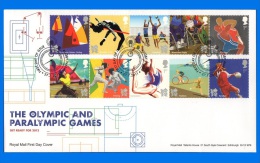 GB 2011-0006, Olympic & Paralympic Games London (2012) (5th Issue) FDC, Rugby Warks SHS - 2011-2020 Decimale Uitgaven