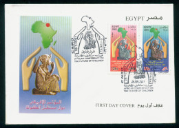 EGYPT / 2001 / AFRICAN CONFERENCE ON THE FUTURE OF CHILDREN / MAP / FDC - Brieven En Documenten