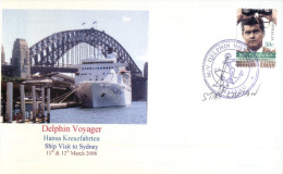 (600) Cruise Ship Delphin Voyager Visit To Australia - Sydney - Cover Sign By Ship Captain - 2008 - Maritime