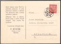 BuM1242 - Böhmen Und Mähren (1939) Praha 14 (czech. Postmark) Card-form, Tariff: 20h (stamp: Czechosl. Coat Of Arms) - Briefe U. Dokumente