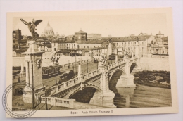 Postcard Italy -Rome/ Roma - Ponte Vittorio Emanuele II/ Old Carriage And Tram  - Edited G. Di Veroli - Uncirculated - Transportmiddelen