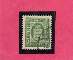 DANEMARK - DANMARK - DENMARK - DANIMARCA 1902 1905 Small State Seal OFFICIAL STAMP ORE 5 GREEN SERVIZIO USED - Service