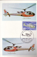 HELICOPTERE "GAZELLE" :  Carte Et Timbre 1er Jour - Hubschrauber