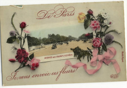 Delcampe - PARIS. - Avenue Des Champs Elysées. JE VOUS ENVOIE CES FLEURS - Champs-Elysées