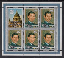 Niue MNH Scott #340 Sheet Of 5 Plus Label 75c Prince Charles - Royal Wedding - Niue