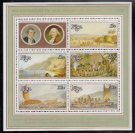 Niue MNH Scott #218a Souvenir Sheet Of 5 Different Plus Label Scenes From Hawaii  - 200th Ann Landing In Hawaii - Niue