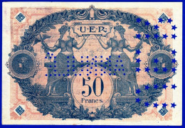 UN BILLET ANNULE UER U.E.R. UNION ECONOMIQUE ROANNAISE 50 FRANCS REPUBLIQUE FRANCAISE N° DE SERIE 30.679 DU 06 MAI 1939 - Bons & Nécessité