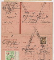 COB 341 Sur Carte Récépissé De 1934 - Lettres & Documents