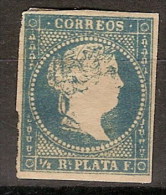 Antillas 07 (*) Isabel II. 1857. Sin Goma. - Cuba (1874-1898)