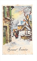 Mignonnette. Bonne Année. Village Et Puits Enneigés. 6,5/11 Cm. M-D Paris - Comunioni