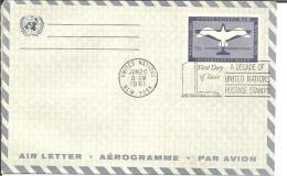 UNY061/ VEREINTE  NATIONEN NEW YORK -    Luftpostleichtbrief FDC 1961 - Cartas & Documentos