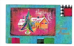 Mignonnette. Bonne Année. Sapin Et Village . 6,5/11 Cm. JC - Communion