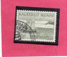 GREENLAND - GRONLANDS - GROENLANDIA - GRØNLAND 1971 - 1977 SHIPS Longboat Off Greenland Coast 50o SHIP NAVE USED USATO O - Used Stamps