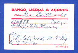 BANCO LISBOA & AÇORES -- APRESENTAÇÃO - 30.DEZ.1960 - Assegni & Assegni Di Viaggio