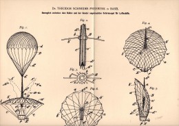 Original Patentschrift - Dr. Th. Schneider - Preiswerk In Basel , 1893 , Segel Für Luftschiffe , Ballon , Fesselballon - Luchtvaart