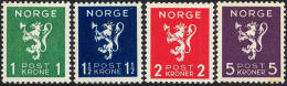 Norway #203-06 Mint Hinged Lion Set From 1940 - Neufs