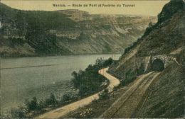 01 NANTUA / Route De Port Et L'Entrée Du Tunnel / CARTE COULEUR TOILEE - Nantua