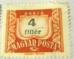 Hungary 1958 Postage Due 4f - Used - Postage Due