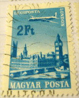 Hungary 1966 Airplanes And Cities London Airmail 2ft - Used - Usado