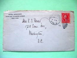 USA 1915 Cover New York To Washington - Washington (from Booklet) - Letter Inside - Lettres & Documents