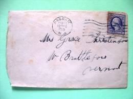USA 1919 Small Cover Passaio To Vermont - Washington 3c Violet - Storia Postale